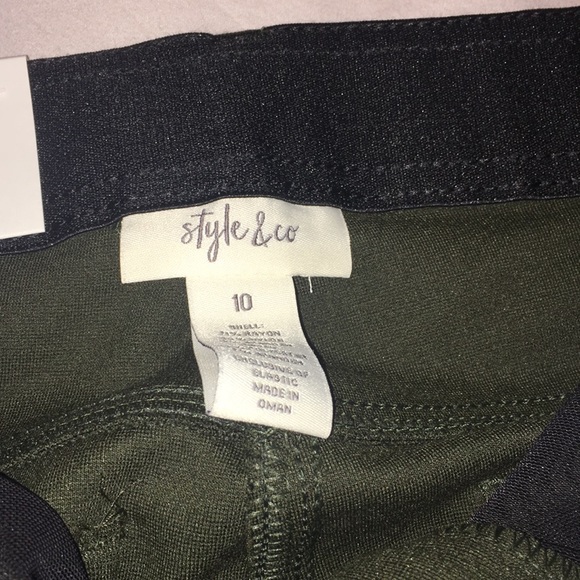 Olive Green Slim Leg Pants - Picture 4 of 5